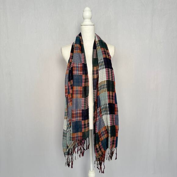 no brand Accessories - Plaid Multicolor Fringe Scarf Shawl